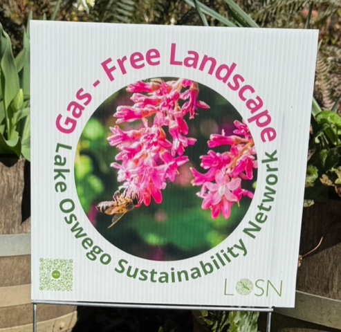 Photo of the gas-free landscape yard sign